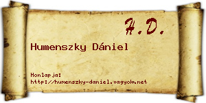 Humenszky Dániel névjegykártya